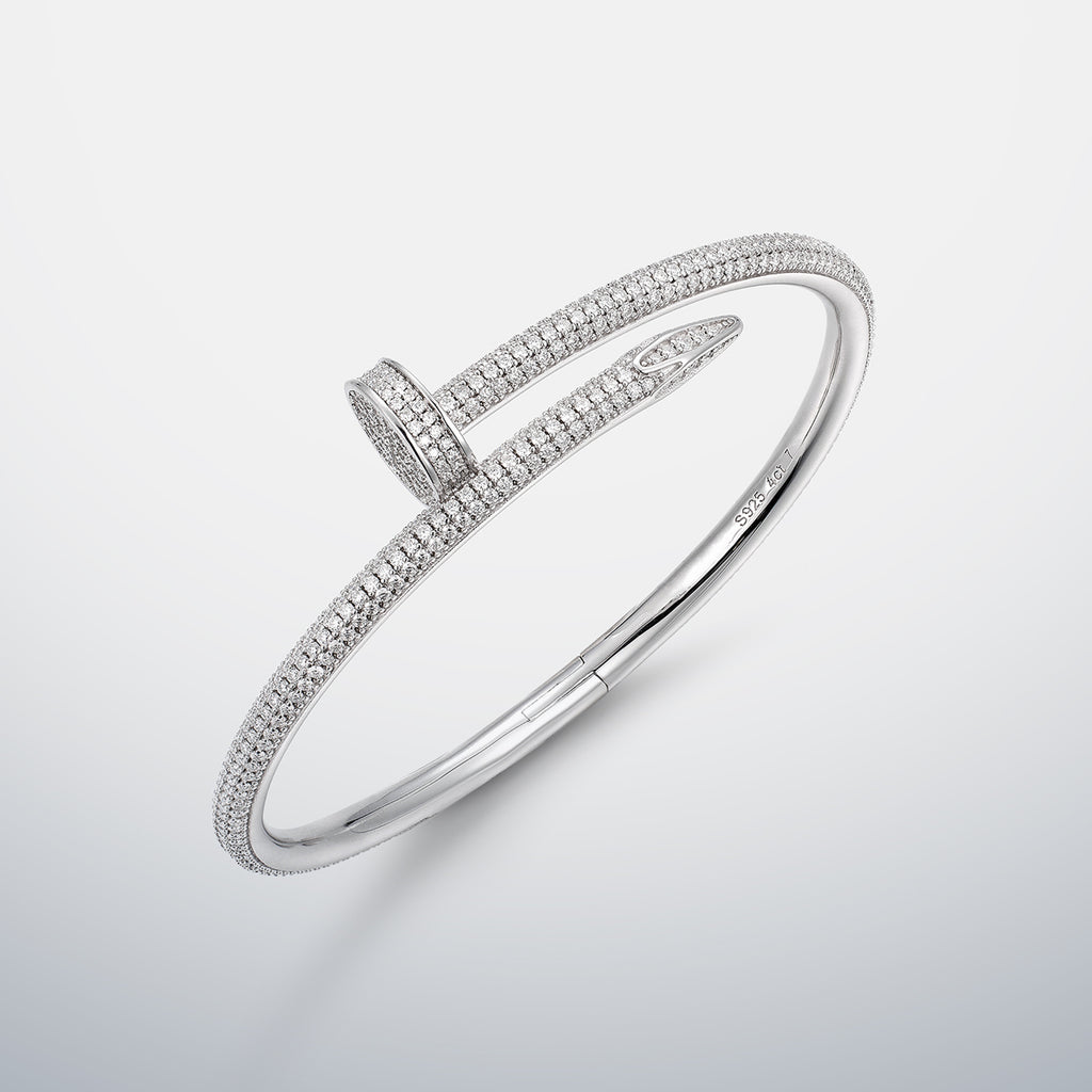 Nail Bracelet with Full Moissanite