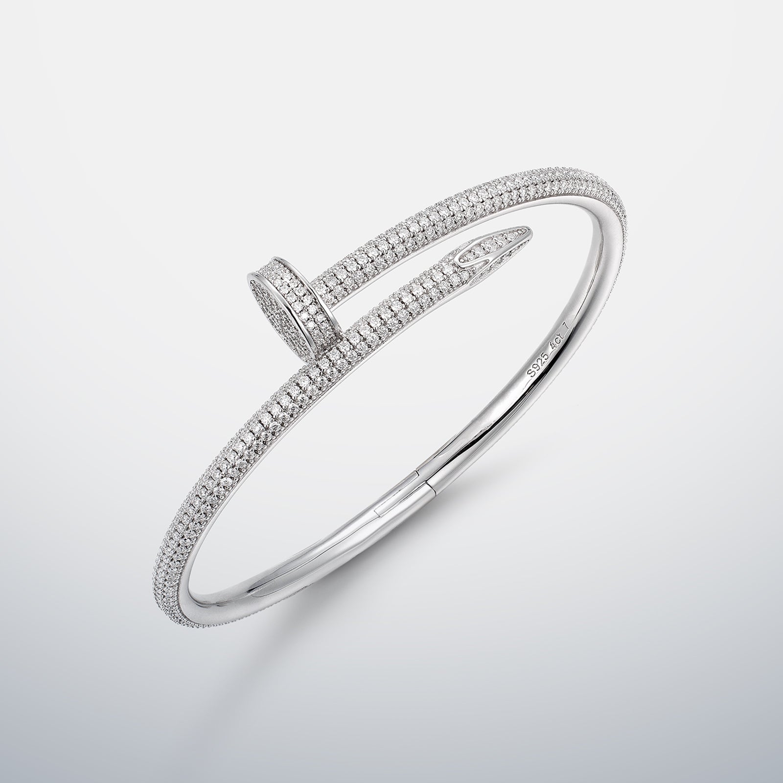 Nail Bracelet with Full Moissanite