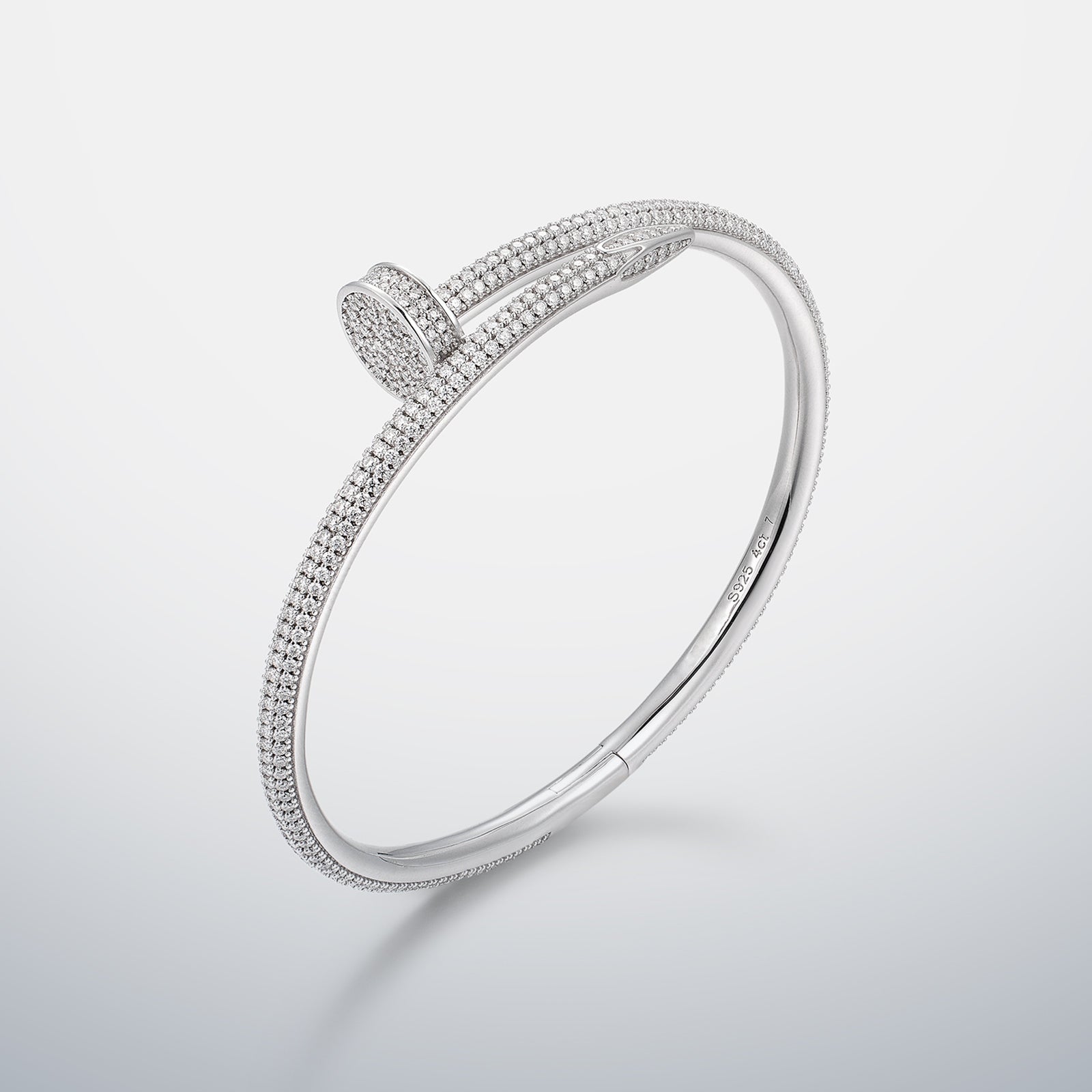 Nail Bracelet with Full Moissanite