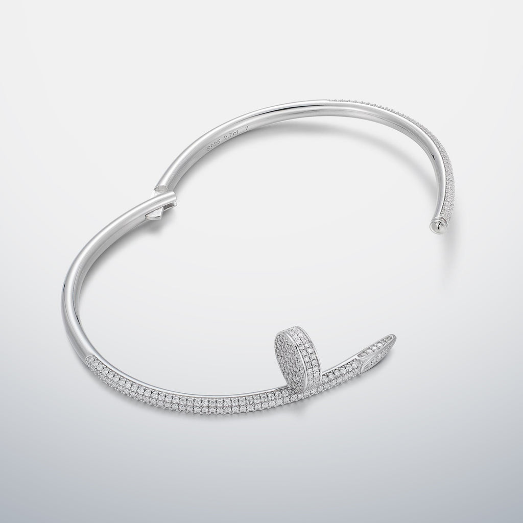 Nail Bracelet with Half Moissanite