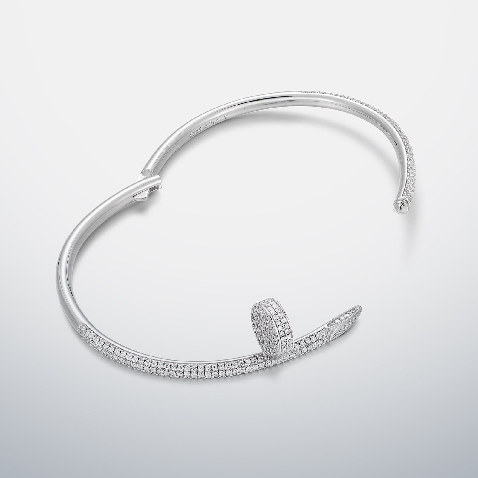 Nail Bracelet with Half Moissanite