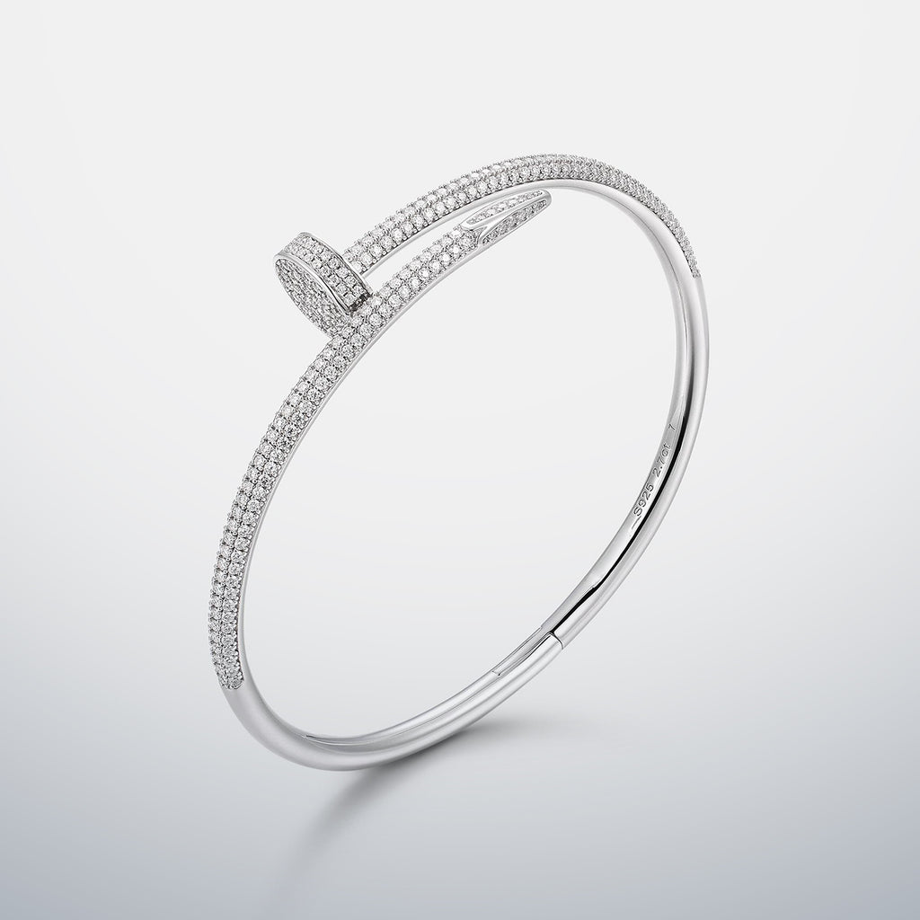 Nail Bracelet with Half Moissanite
