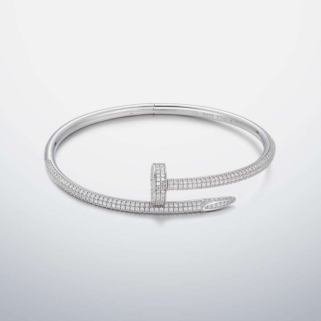 Nail Bracelet with Half Moissanite