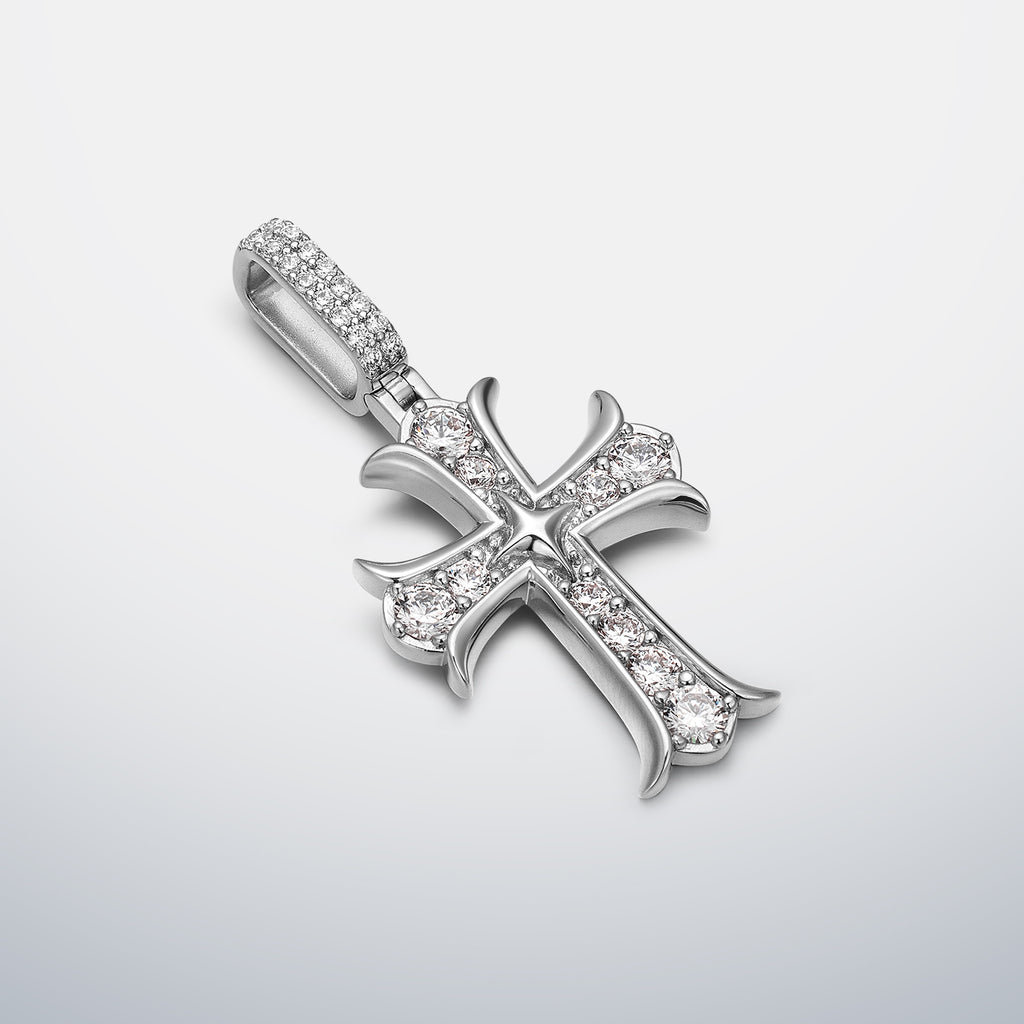 North Star Moissanite Cross Pendant