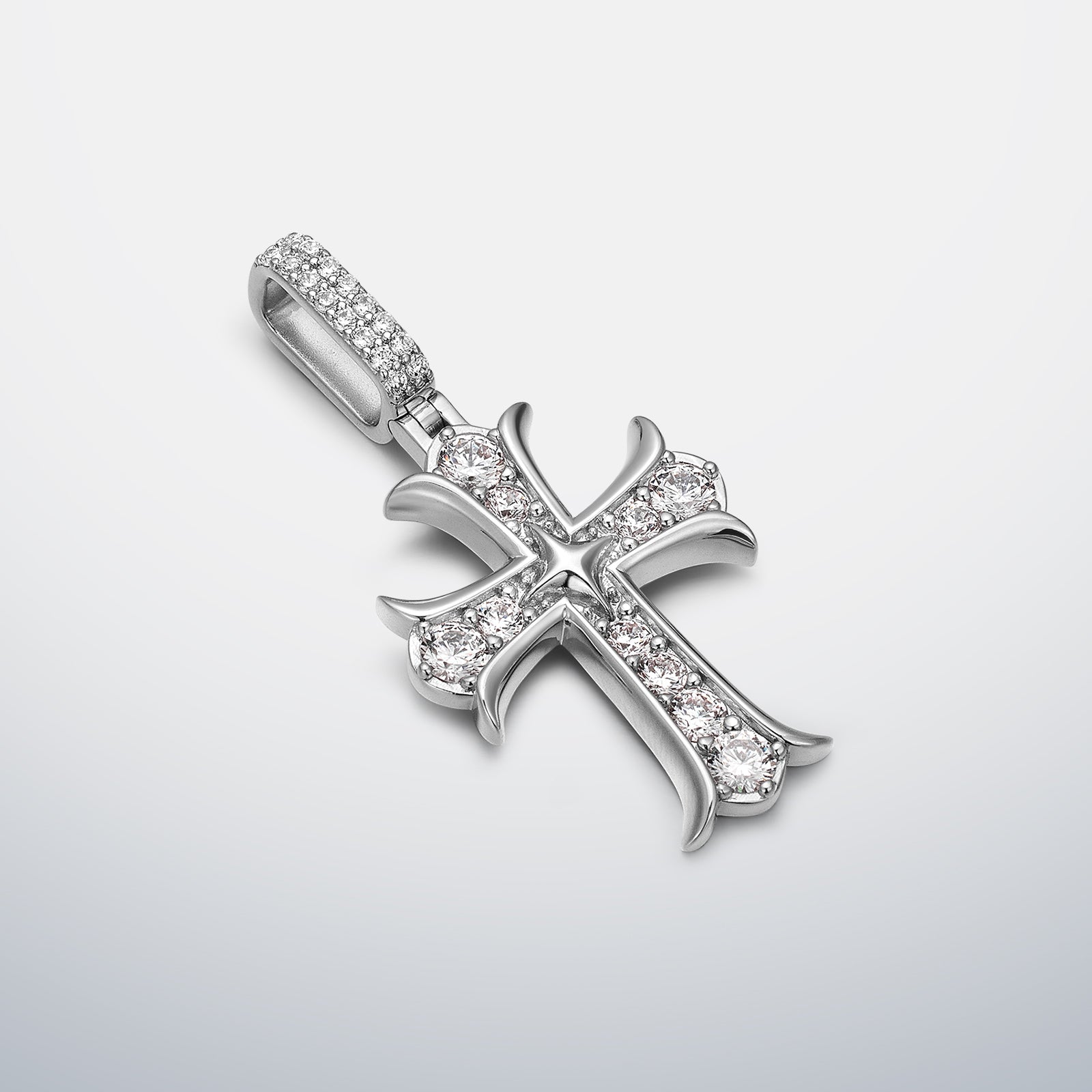 North Star Moissanite Cross Pendant