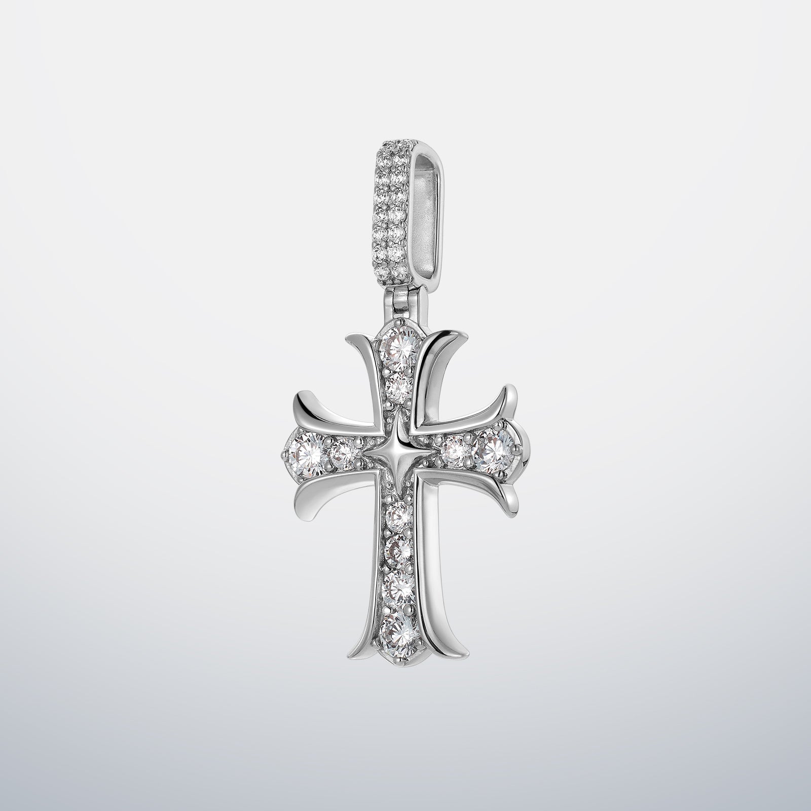 North Star Moissanite Cross Pendant