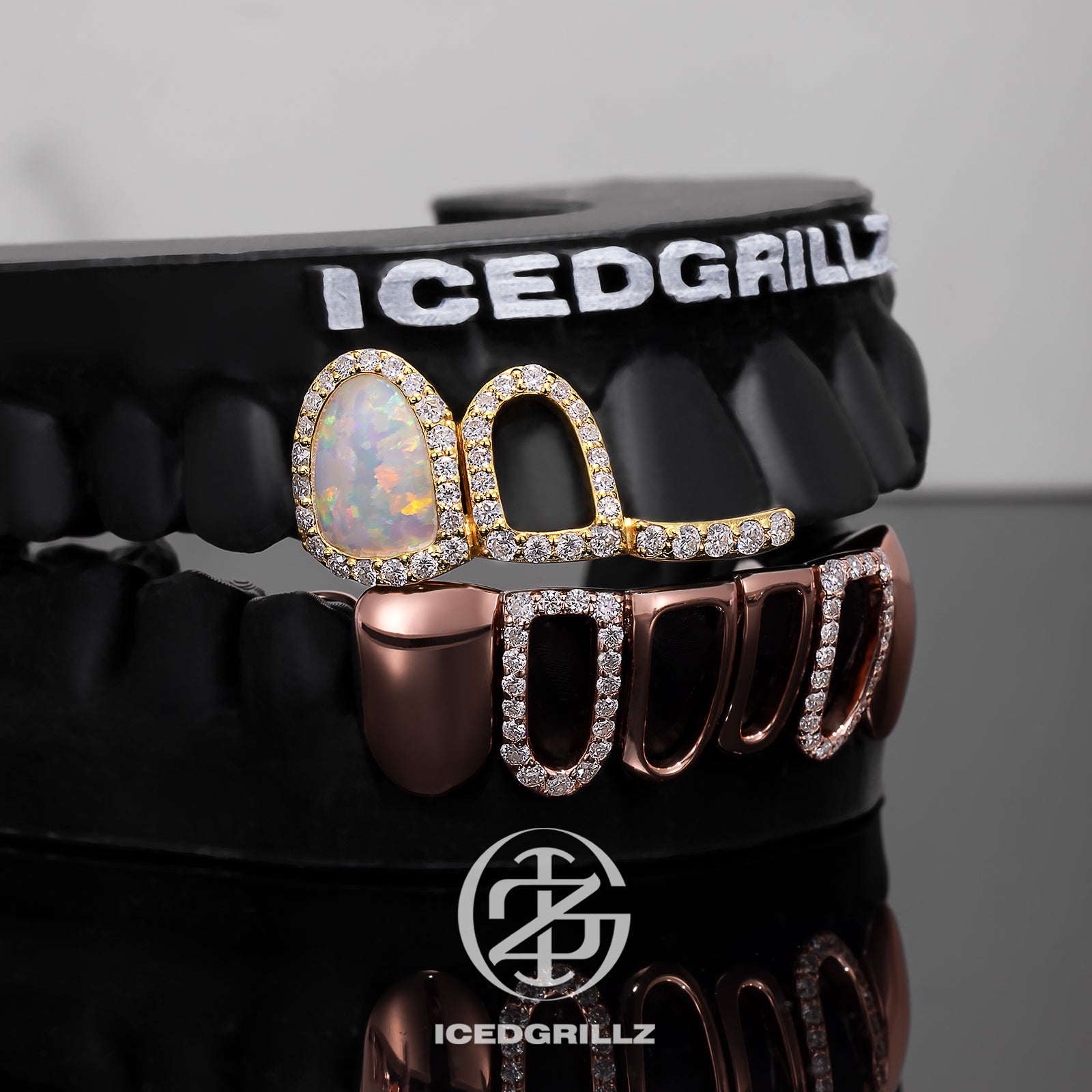 Opal Halo Iced Open Face Grillz