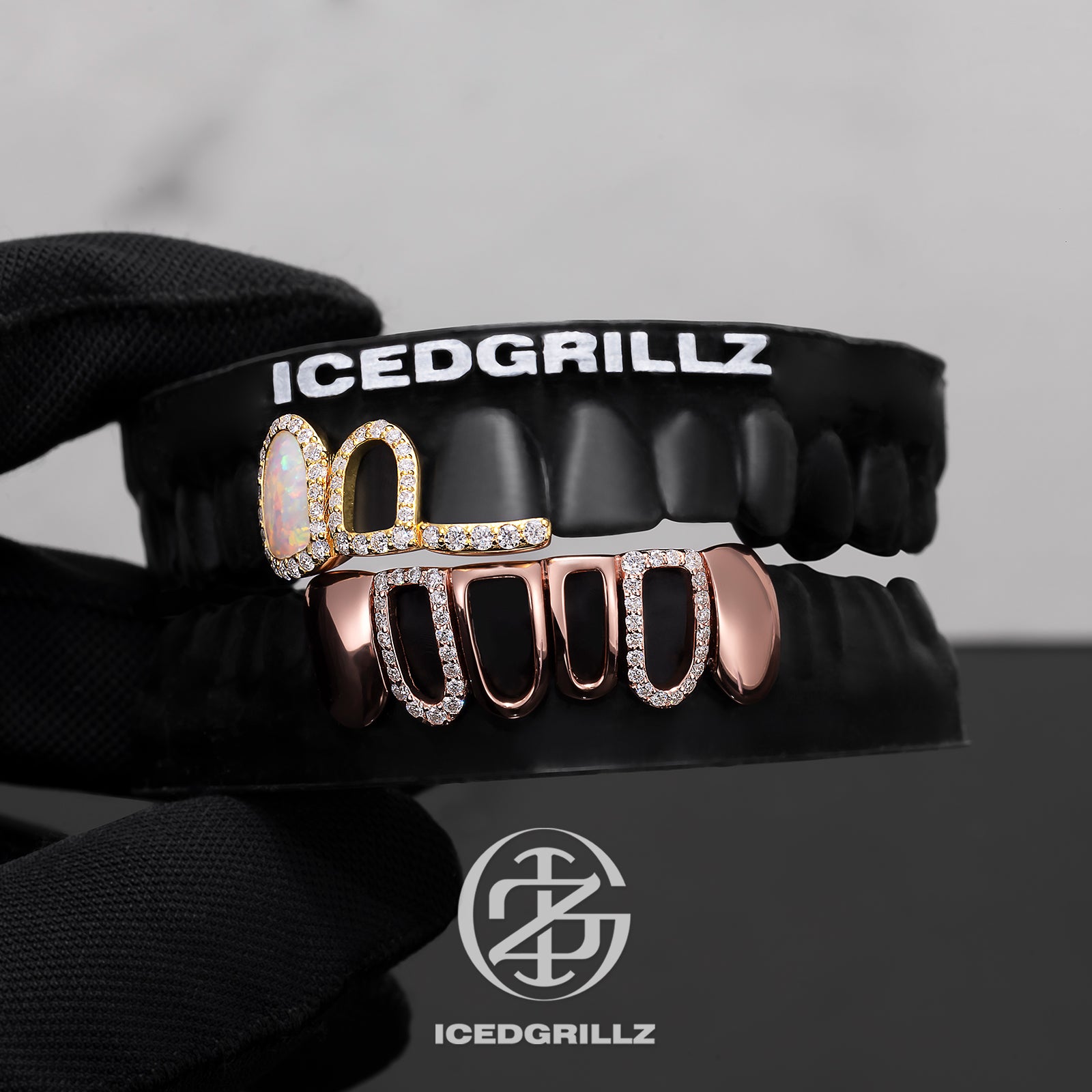 Opal Halo Iced Open Face Grillz
