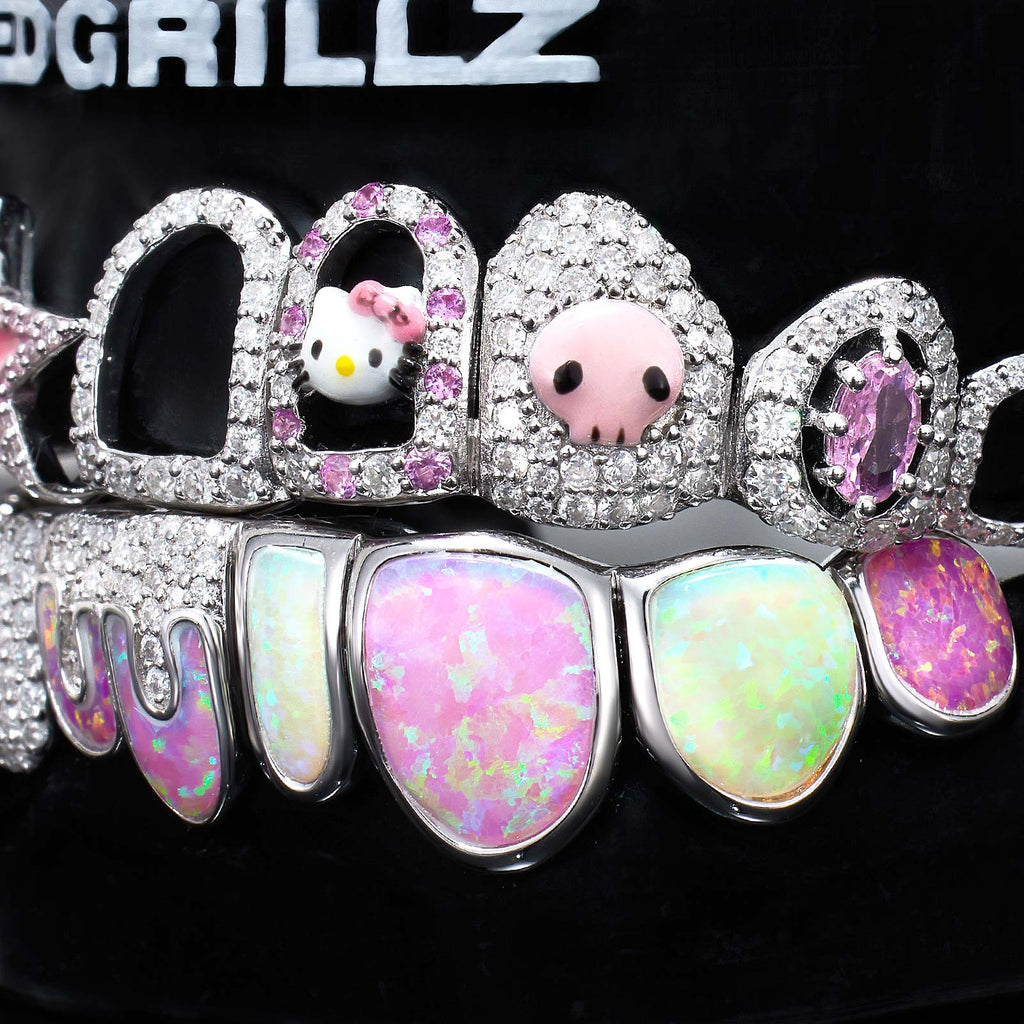 Opal Moissanite Puzzle Element Star & Kitty Grillz