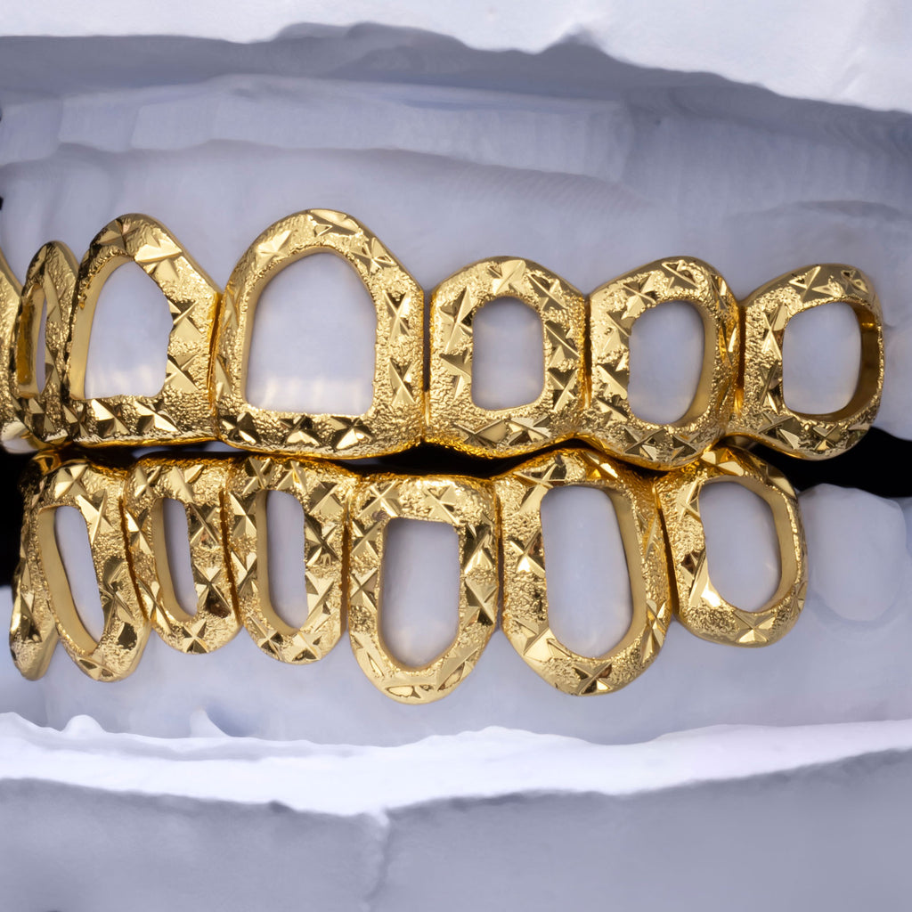 Open-Face Diamond Cut Dust Grillz