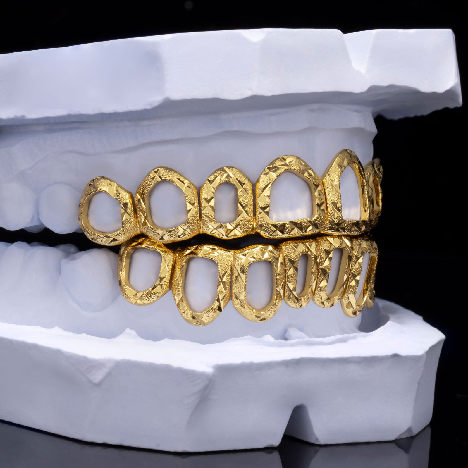 Open-Face Diamond Cut Dust Grillz