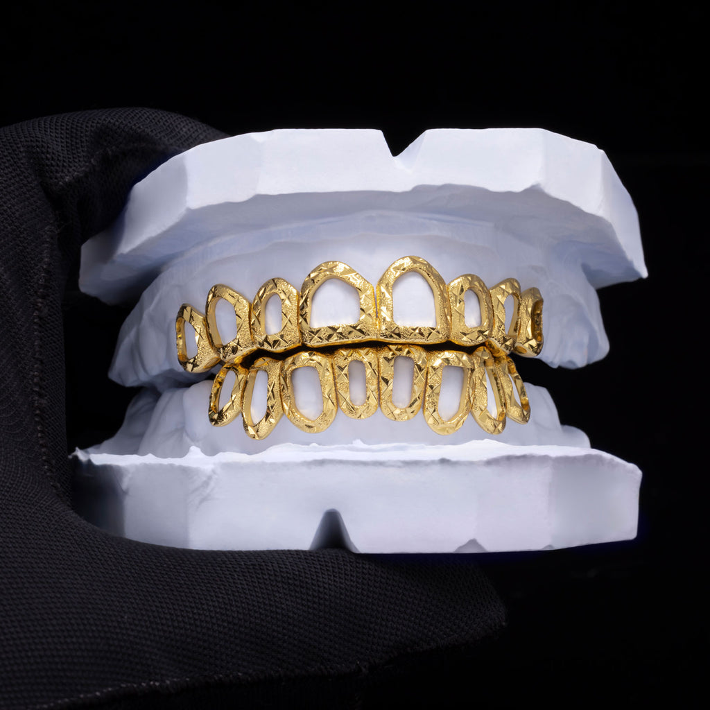 Open-Face Diamond Cut Dust Grillz