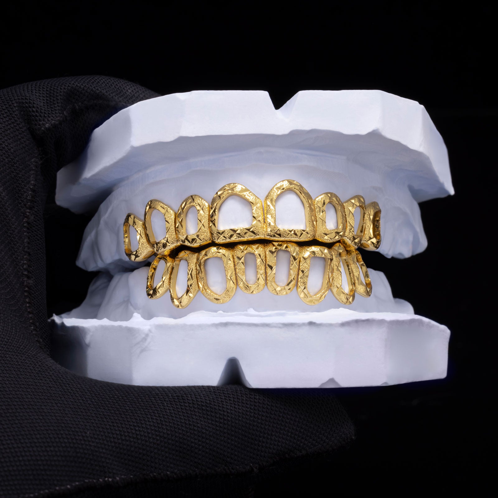 Open-Face Diamond Cut Dust Grillz