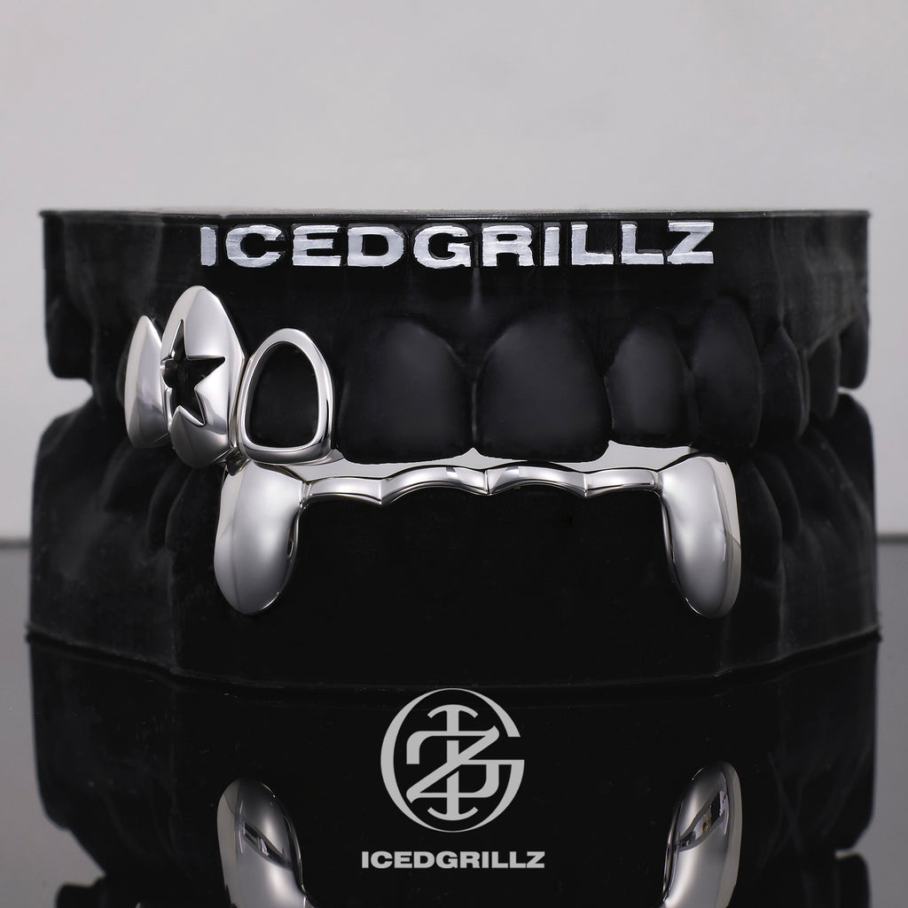 Open Face Star & Fangs Bridge Grillz