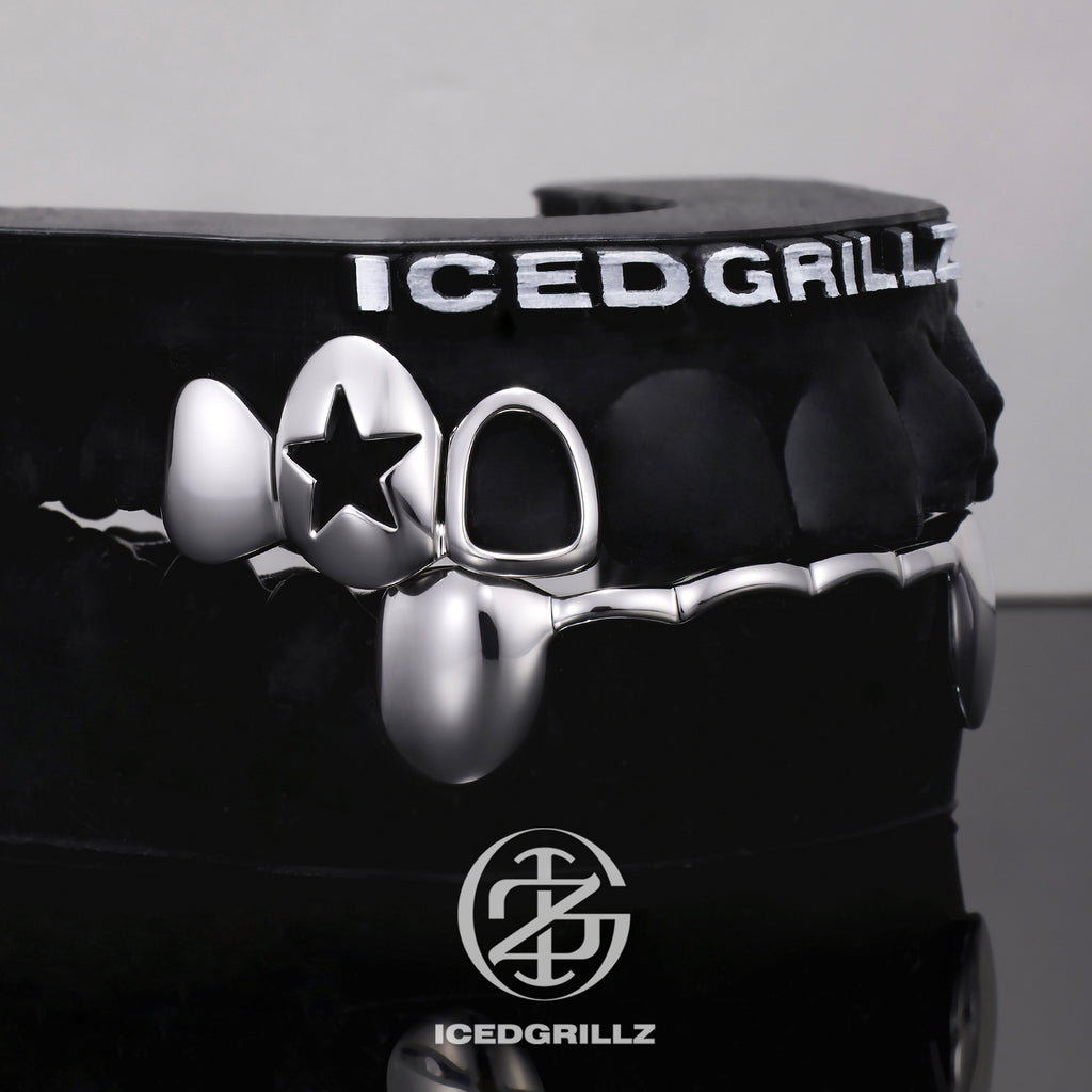 Open Face Star & Fangs Bridge Grillz