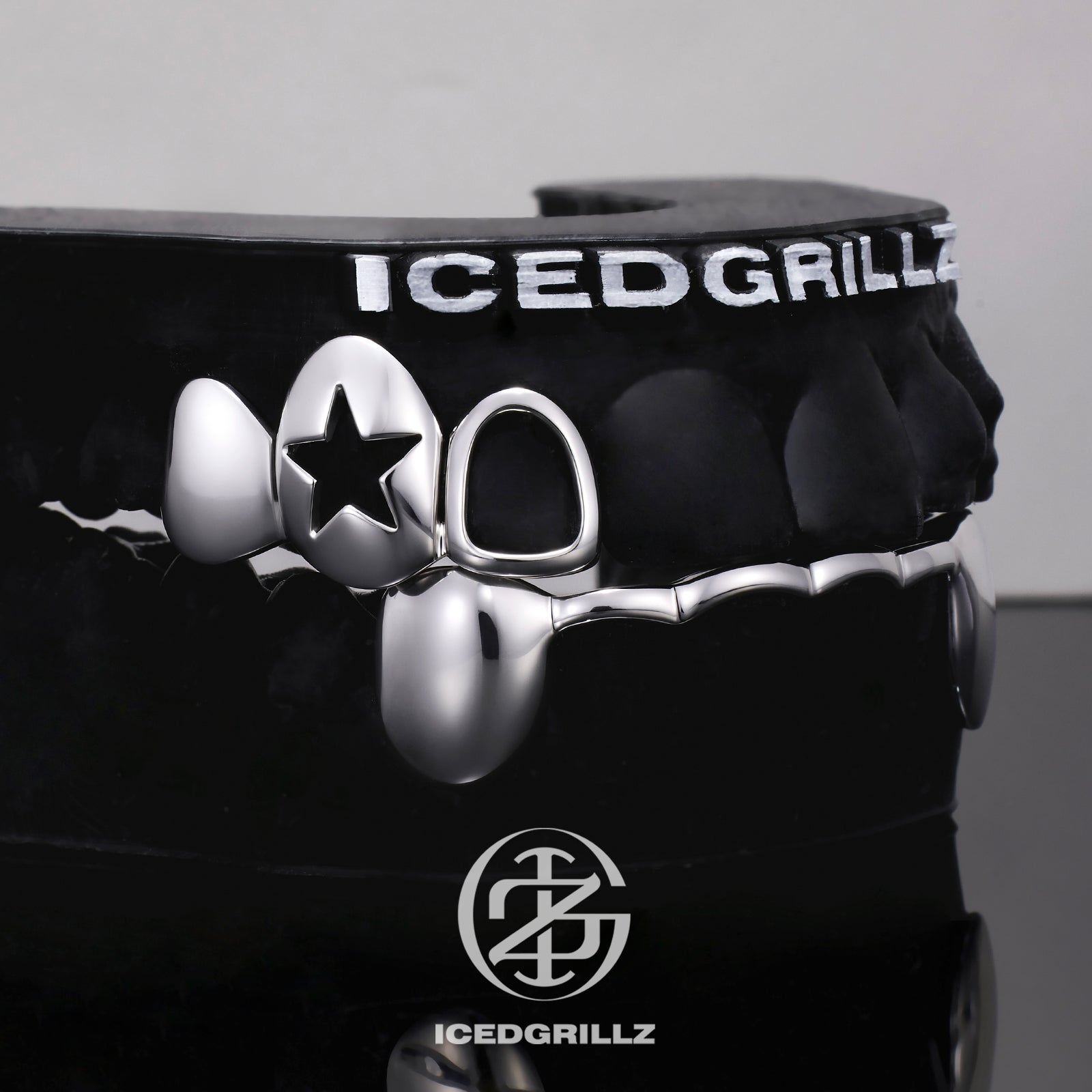 Open Face Star & Fangs Bridge Grillz