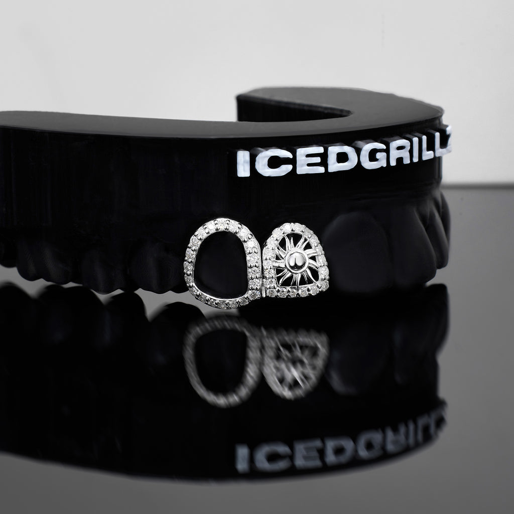Plain Sunburst Iced Open Face Grillz