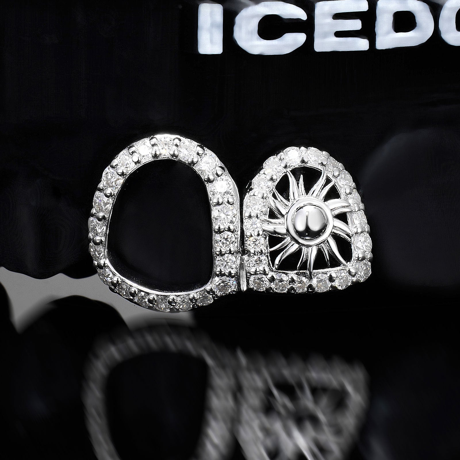 Plain Sunburst Iced Open Face Grillz