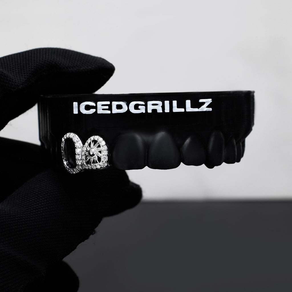 Plain Sunburst Iced Open Face Grillz