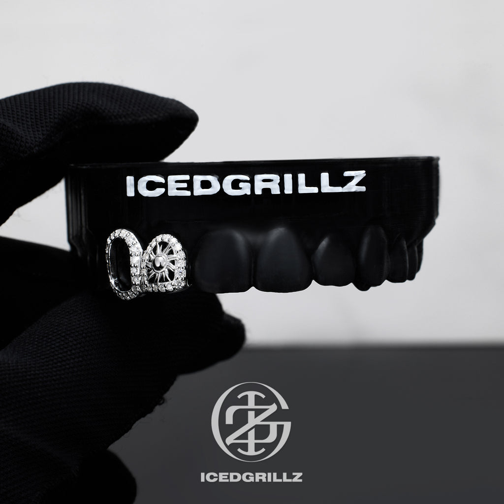 Plain Sunburst Iced Open Face Grillz