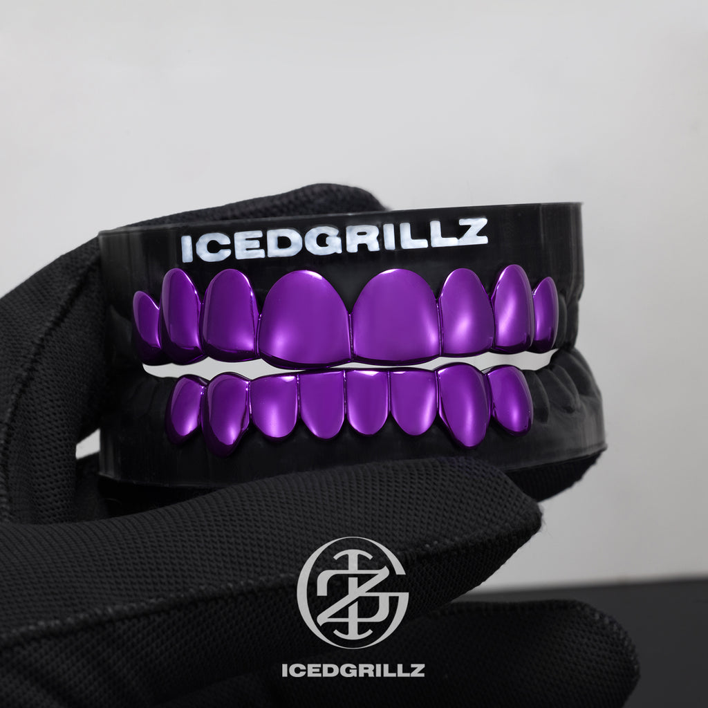 Polished Purple Gold Grillz