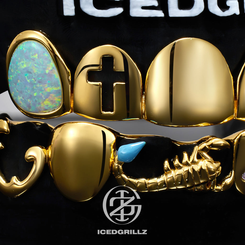 Polished Scorpio Motif Opal Grillz