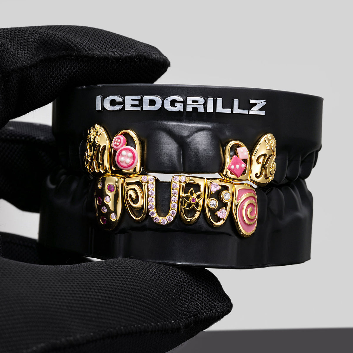 Pop Charm & Floral Open Face Hybrid Grillz - IcedGrillz