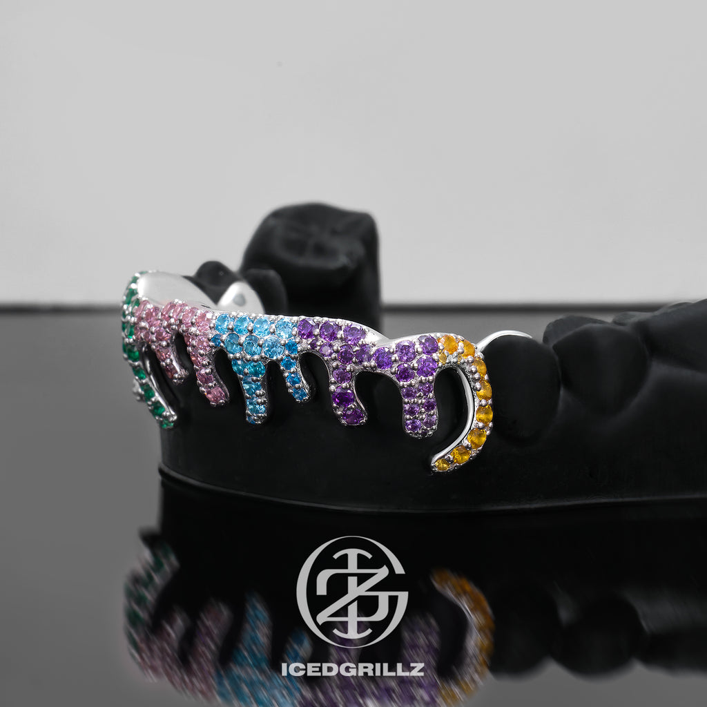 Rainbow Gem Melting Drip Grillz