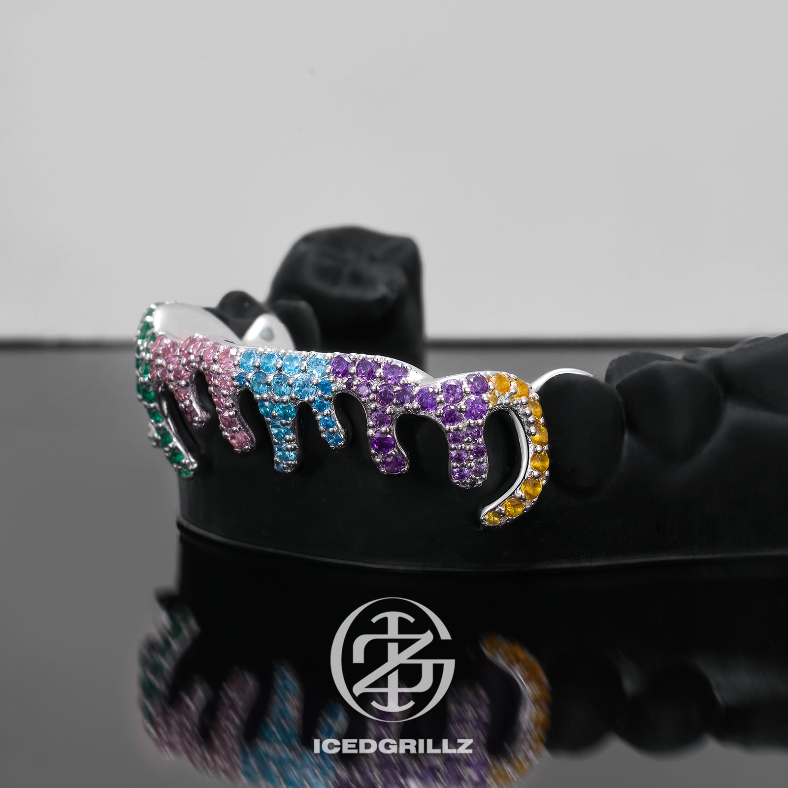 Rainbow Gem Melting Drip Grillz