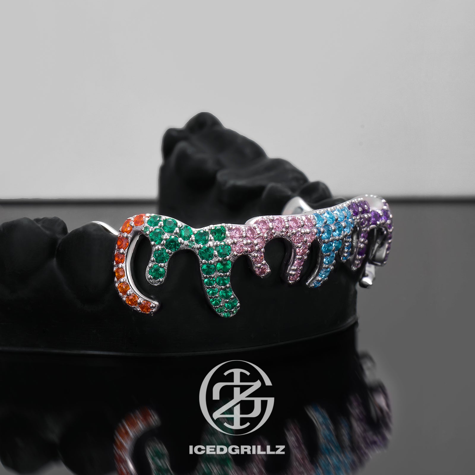 Rainbow Gem Melting Drip Grillz