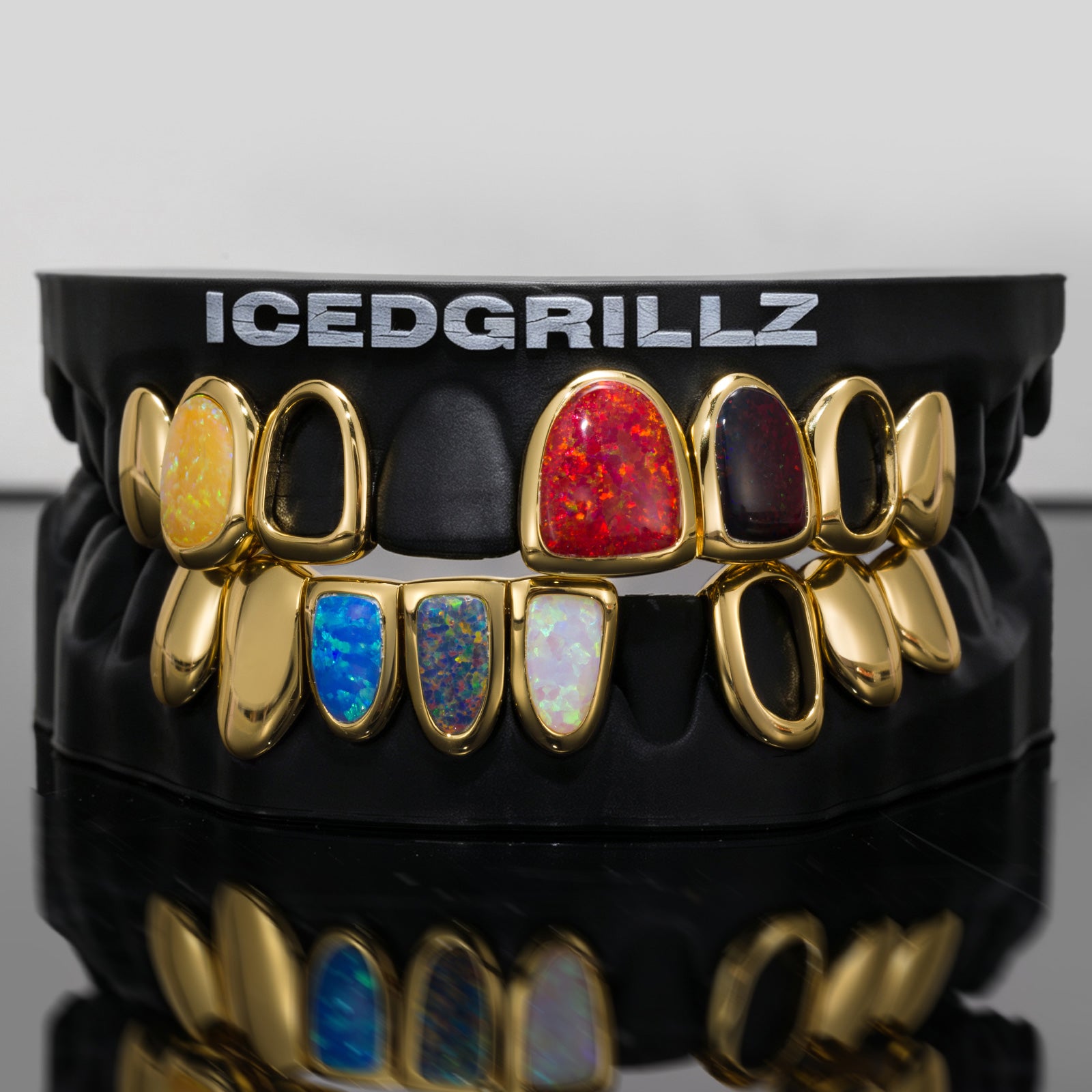 Rainbow Opal Open Face Grillz