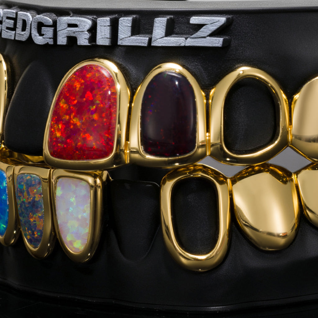 Rainbow Opal Open Face Grillz