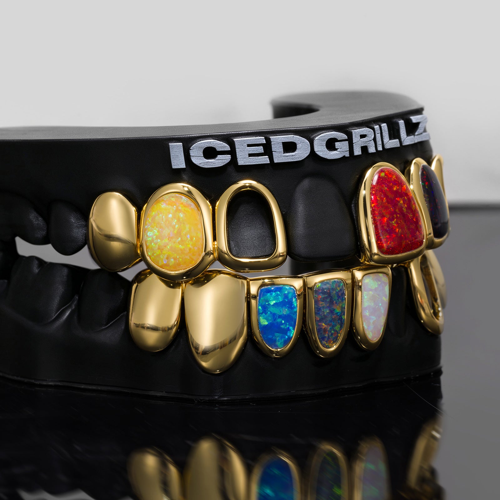 Rainbow Opal Open Face Grillz