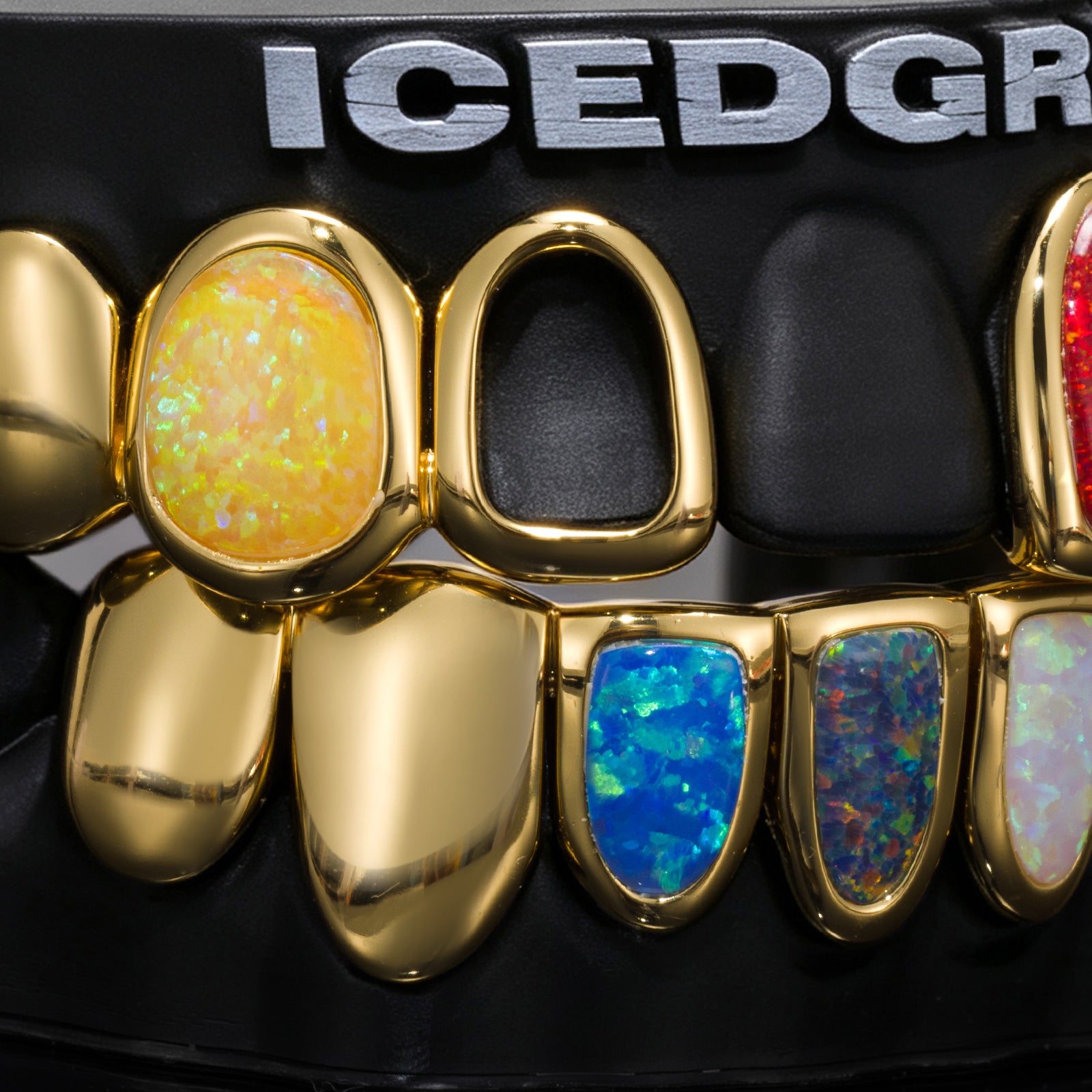 Rainbow Opal Open Face Grillz