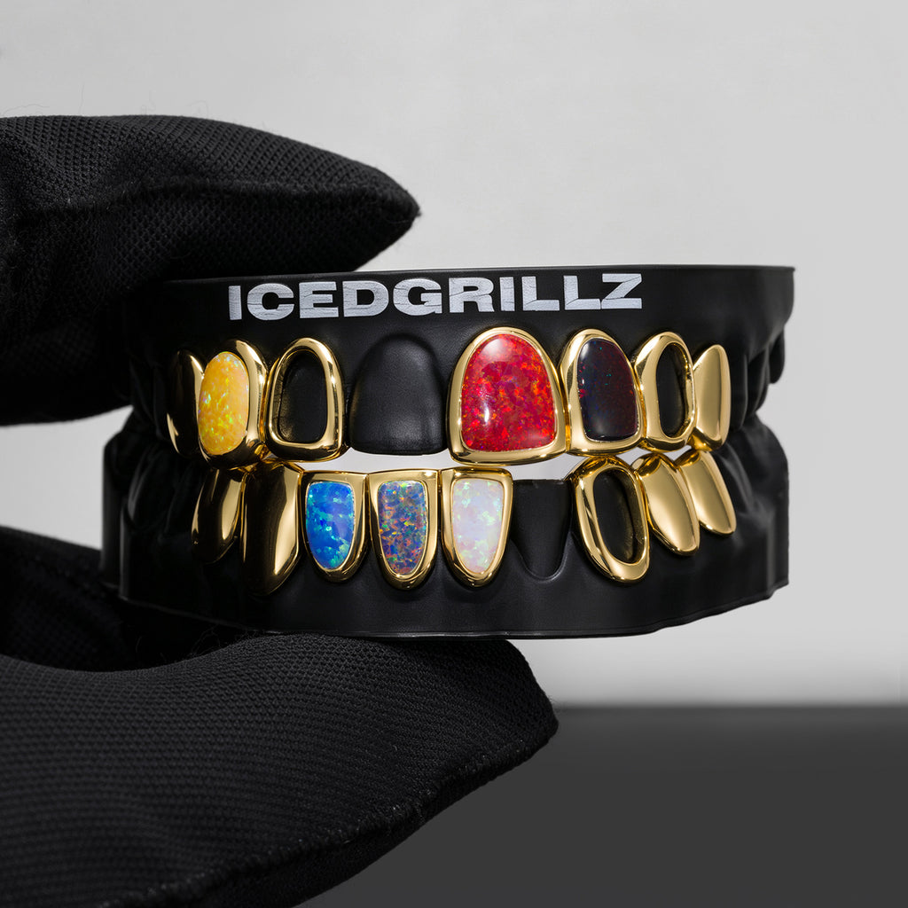 Rainbow Opal Open Face Grillz
