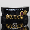Ruby Plain Cap Tribal Motif Open Face Grillz