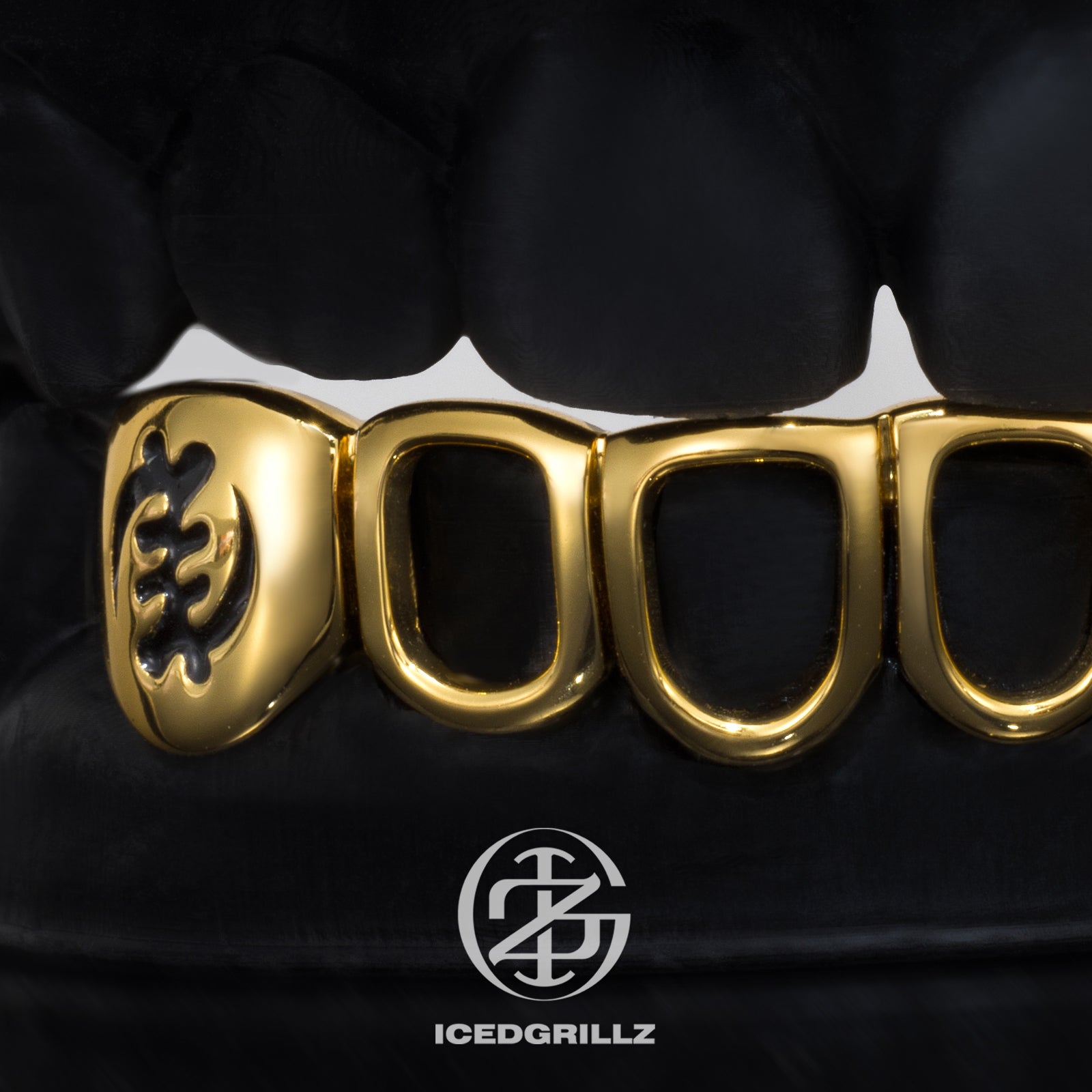 Ruby Plain Cap Tribal Motif Open Face Grillz
