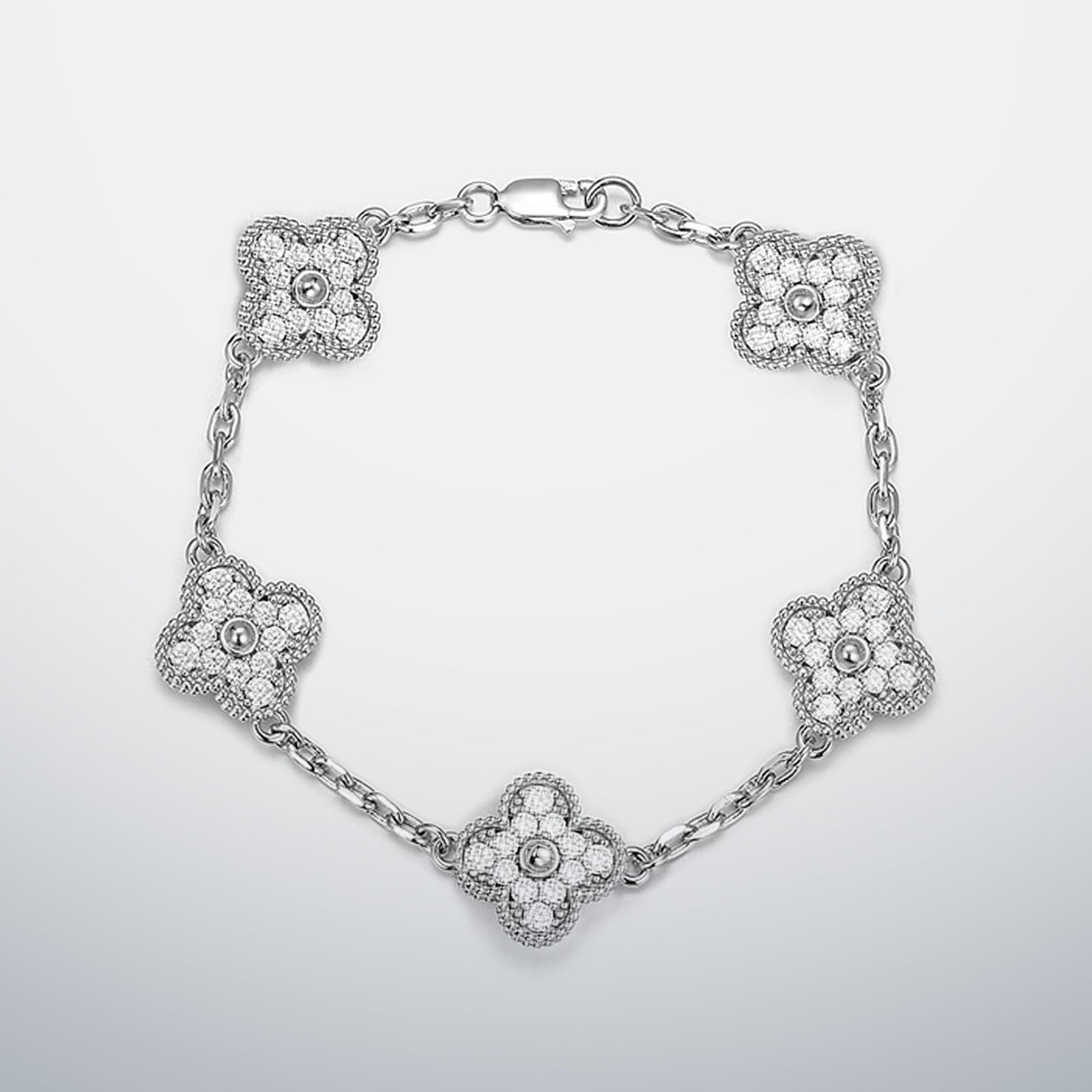 S925 Moissanite Clover Bracelet