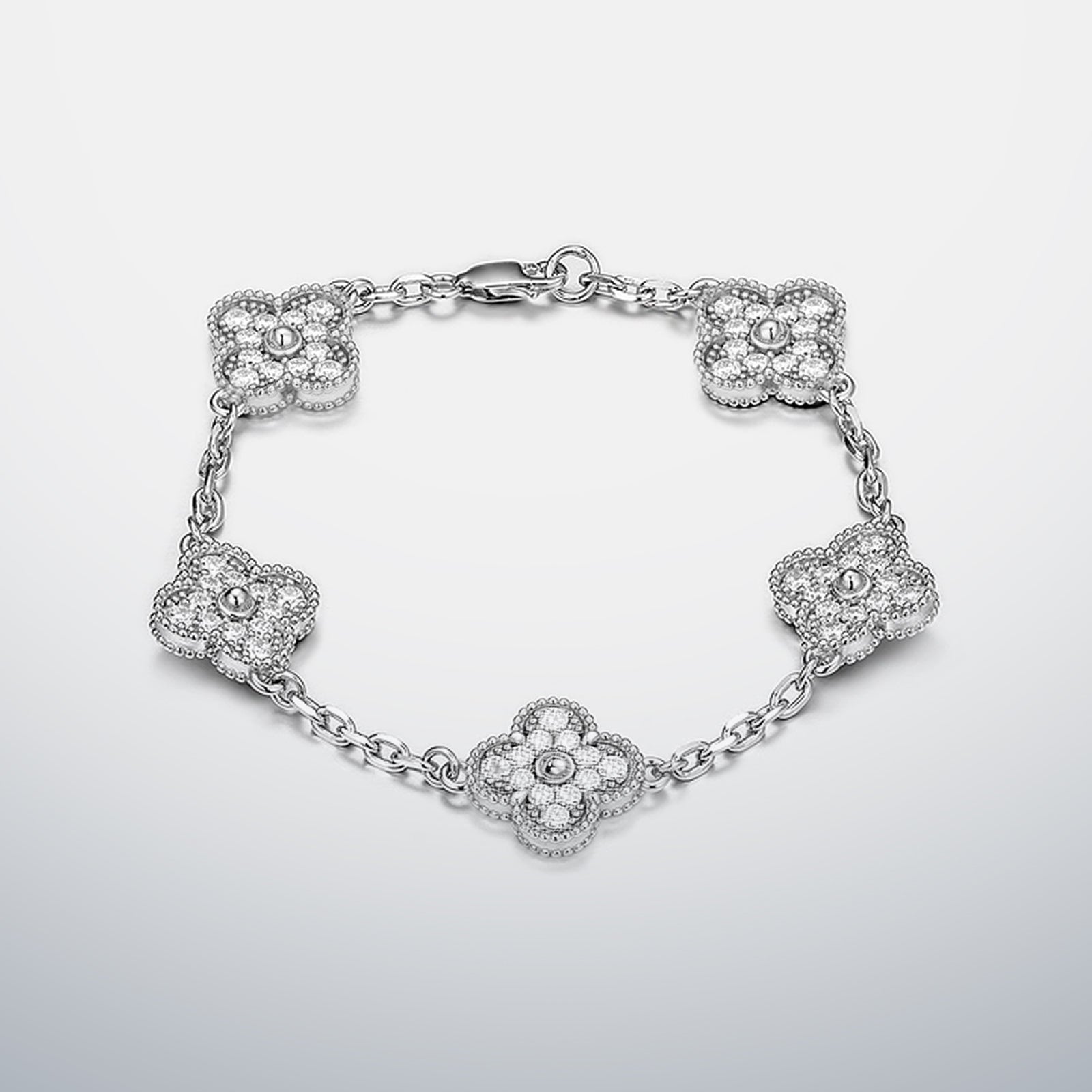 S925 Moissanite Clover Bracelet