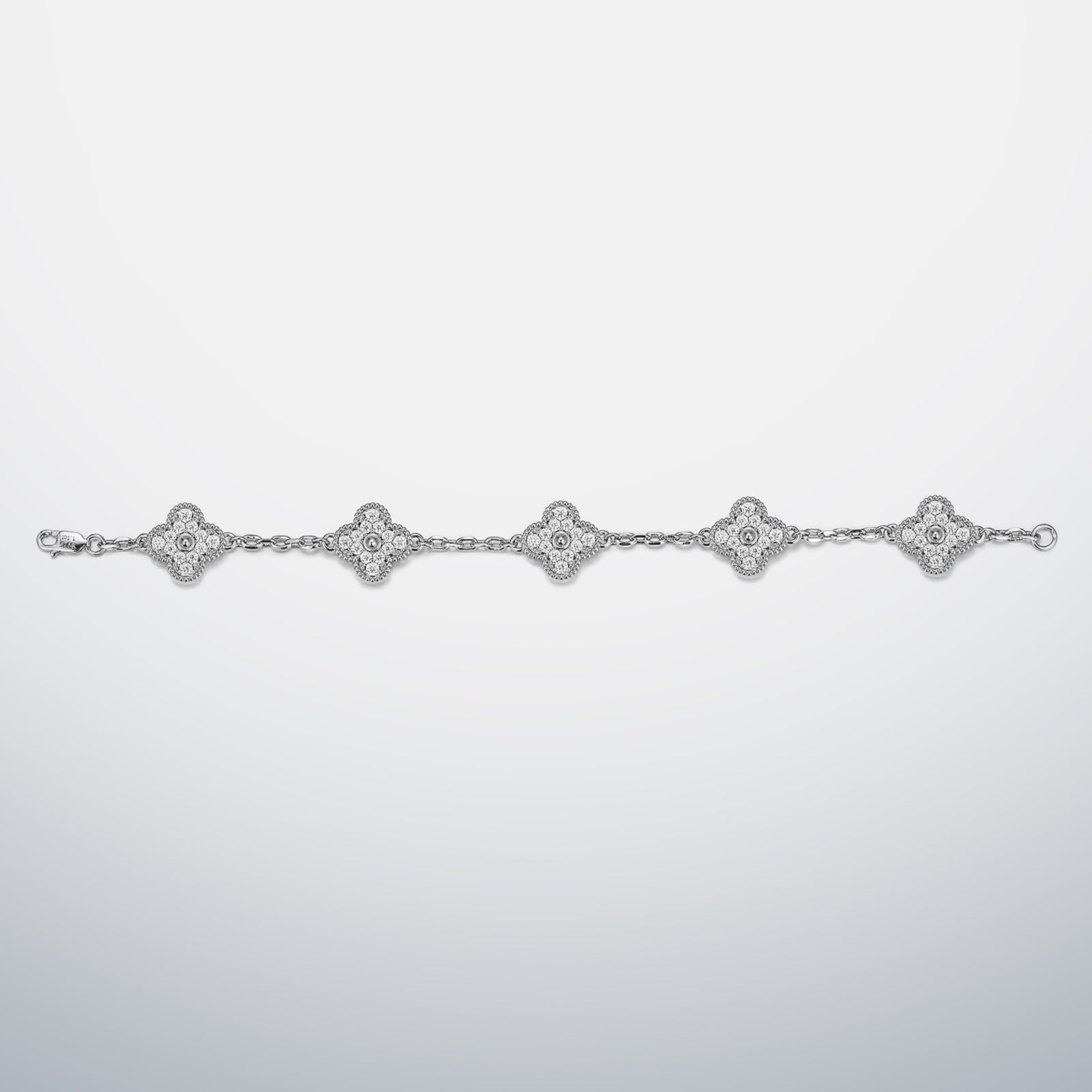 S925 Moissanite Clover Bracelet
