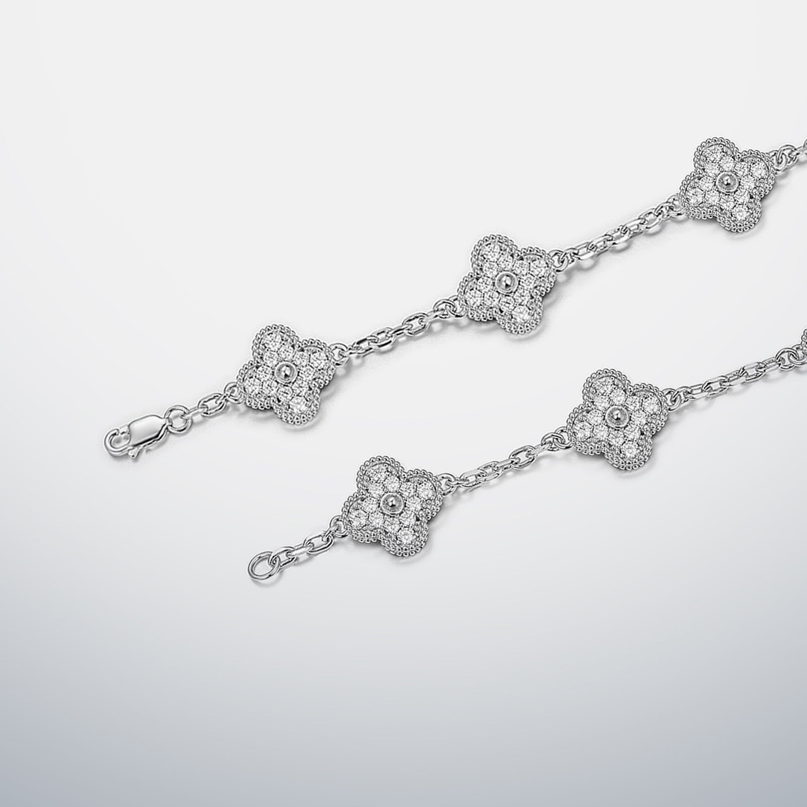 S925 Moissanite Clover Bracelet