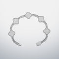 S925 Moissanite Clover Cuban Bracelet