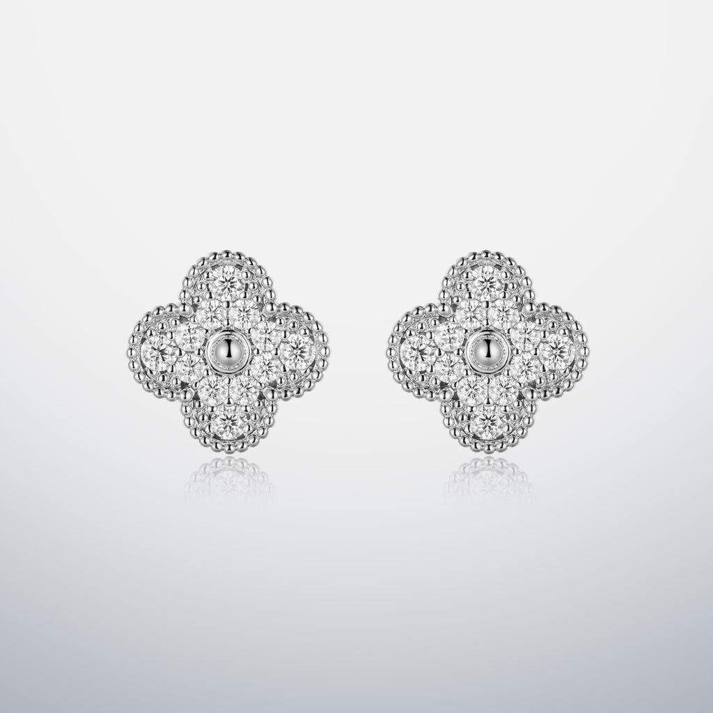 S925 Moissanite Clover Earrings