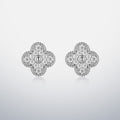 S925 Moissanite Clover Earrings