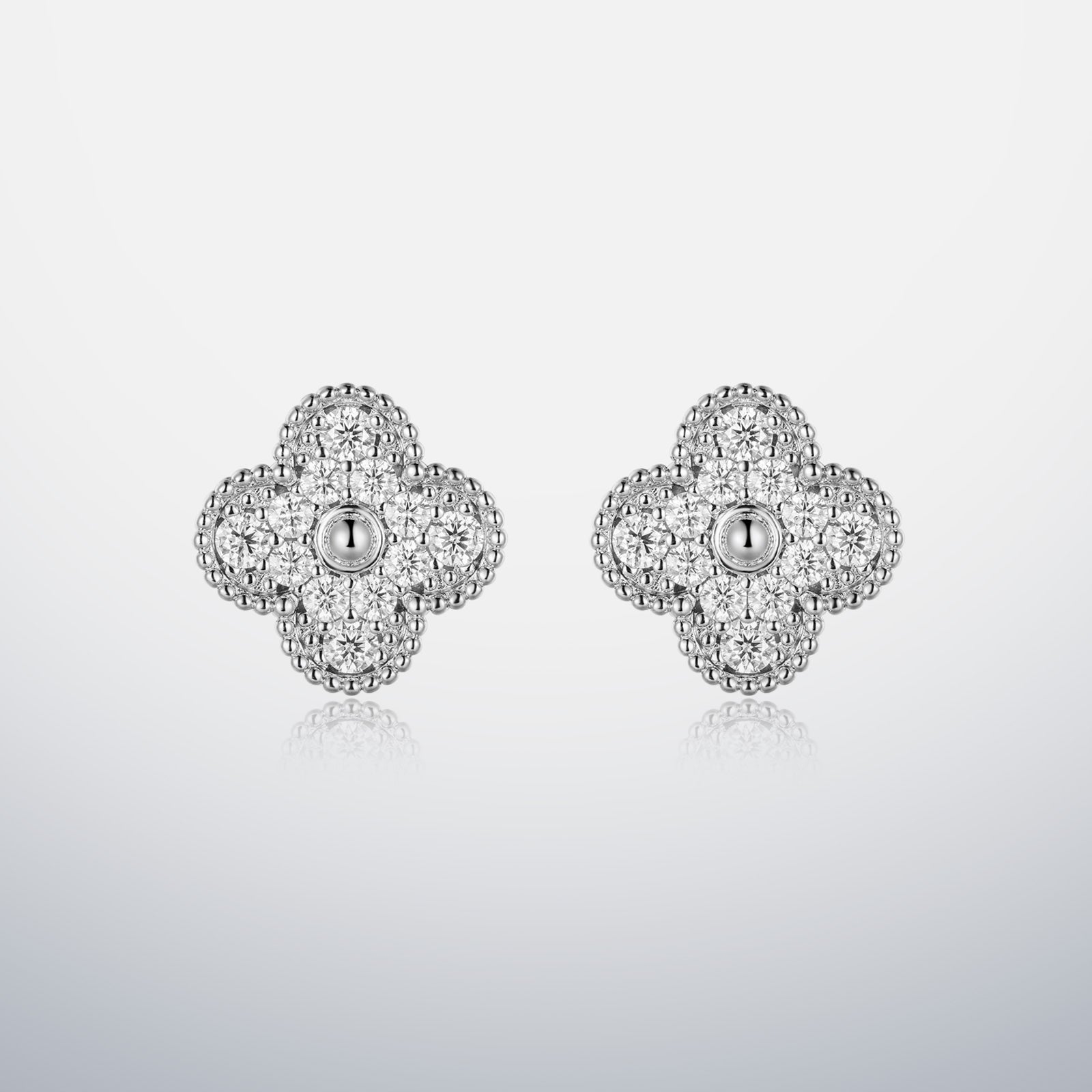 S925 Moissanite Clover Earrings