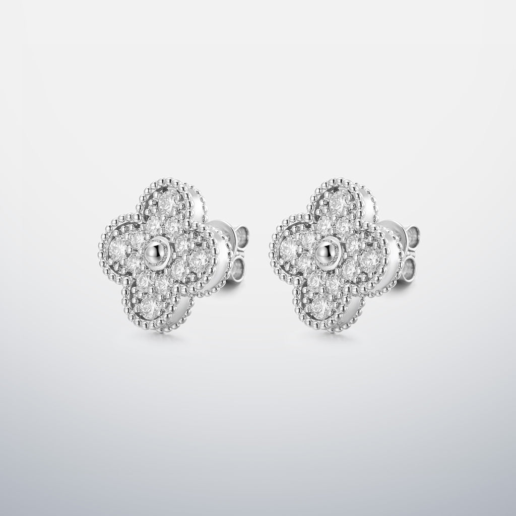 S925 Moissanite Clover Earrings