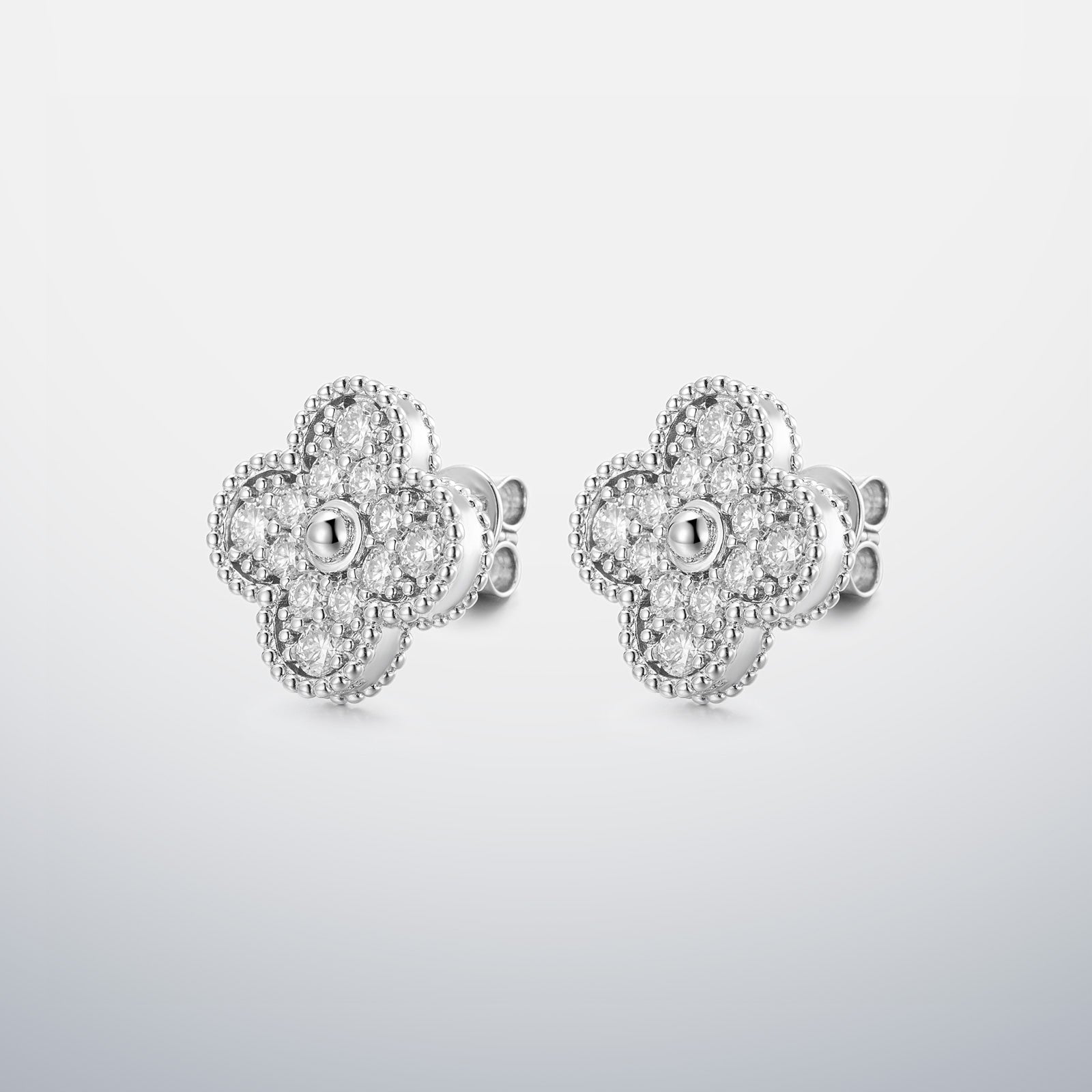 S925 Moissanite Clover Earrings