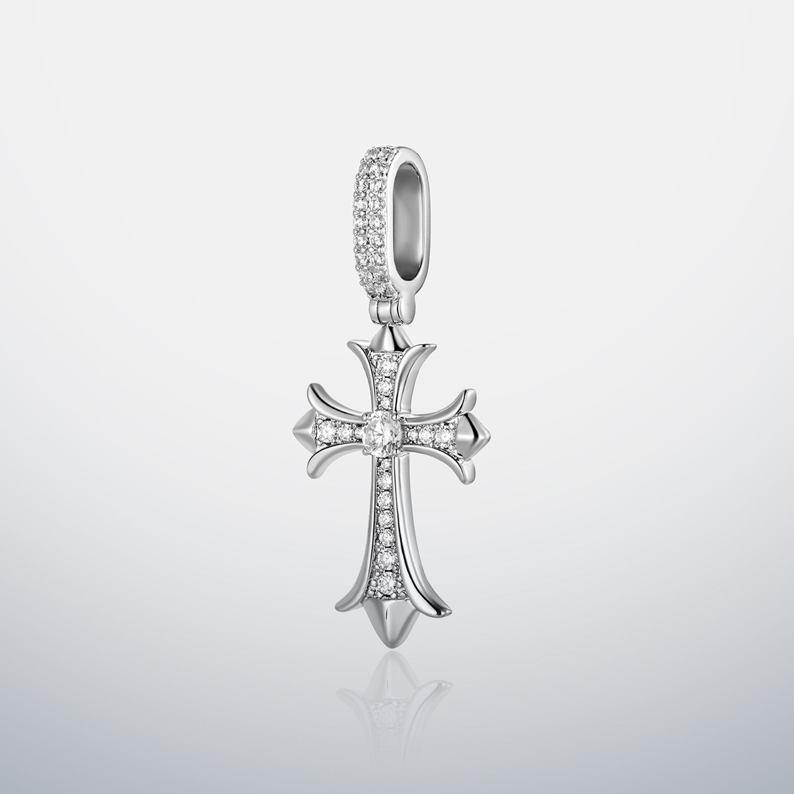 S925 Moissanite Gothic Cross Pendant