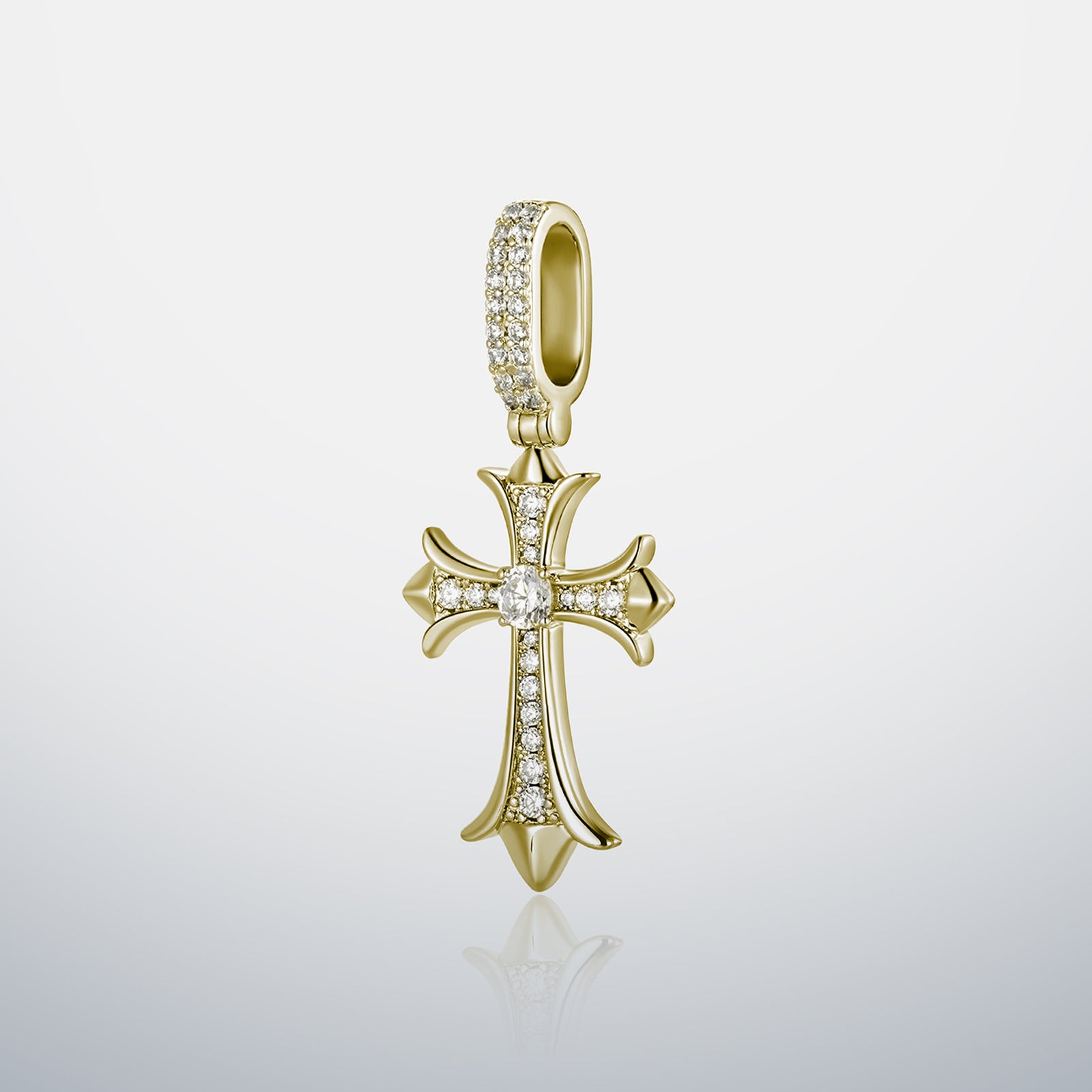 S925 Moissanite Gothic Cross Pendant