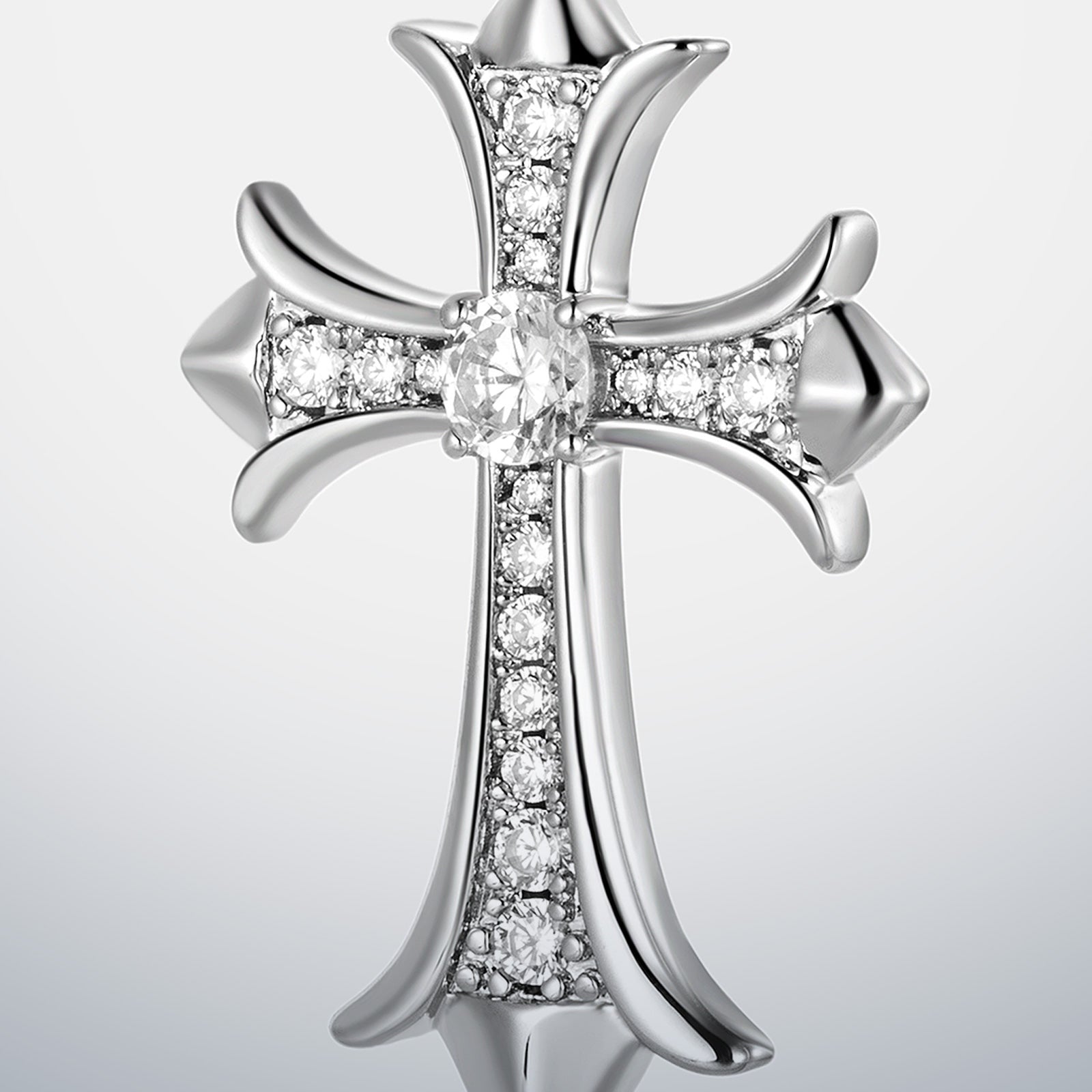S925 Moissanite Gothic Cross Pendant